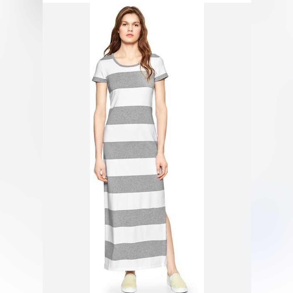 Women’s Gap Short Sleeved Striped Rugby Maxi Dress Sz XS Collegiate Preppy Beach